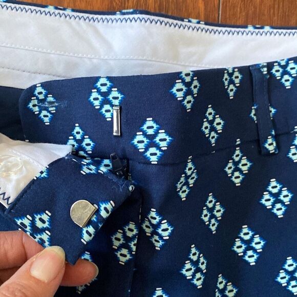 Kenar navy chino Bermuda shorts with geometric print size 10 - Picture 4 of 10